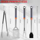 15PCS Grill Set, BBQ Grilling Accessories with Tongs Spatula Skewers, Stainless Steel Grill Utensils Set with Hooks & Apron Storage Bag for Outdoor Cooking, Camping, Practical Gifts for Men Dad