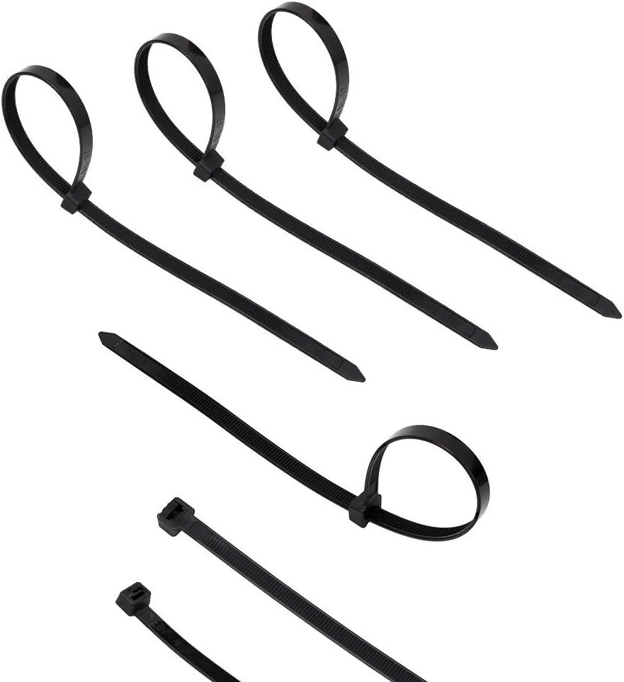 200 Pack Bulk KOOWIN Small 6 inch Nylon Plastic Cable Zip Ties Wire Wraps Black