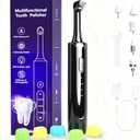 Electric Tooth Polisher, Plaque Remover for Teeth Whitening, Teeth Polishing Kits 4 Speed ModesRechargeable Dental Polisher for Cleaning, Waterproof Tooth Polish Tools with 5 Brush Heads& LED Light