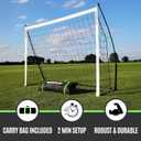 QUICKPLAY Kickster Soccer Goal Range Ultra Portable | Quick and Easy Set Up | Includes Net and Carry Bag | Backyard Soccer Net for Kids & Adults [Single Goal], Size: 6 x 4'