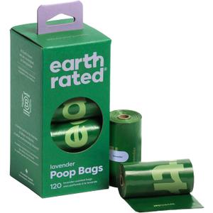 Earth Rated Poop Bags for Dogs Guaranteed Leak Proof and Extra Thick Waste Bag Refill Rolls, Lavender Scented, 120 Count