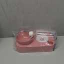 Double Dog Cat Bowls Water and Food Bowl Set Automatic Water Dispenser Pet Feeder for Small Size Dog(Pink)
