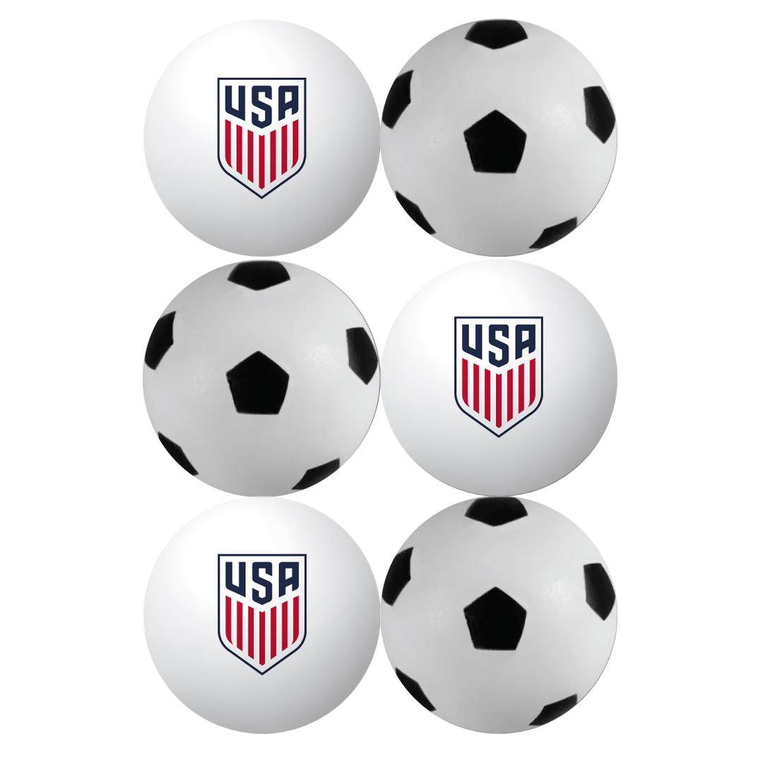 4 x Jacent U.S. Soccer Table Tennis Balls: Official Licensed Product, 6 Count, 40mm Ping Pong Balls w/Logo and Soccer Ball Designs, Recreation Quality for Practice and Pong Play