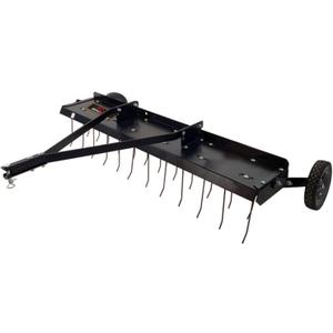 Brinly 48" Tow Behind Grass Dethatcher, Removes Thatch on Large Lawns in Less Time - Flat Black