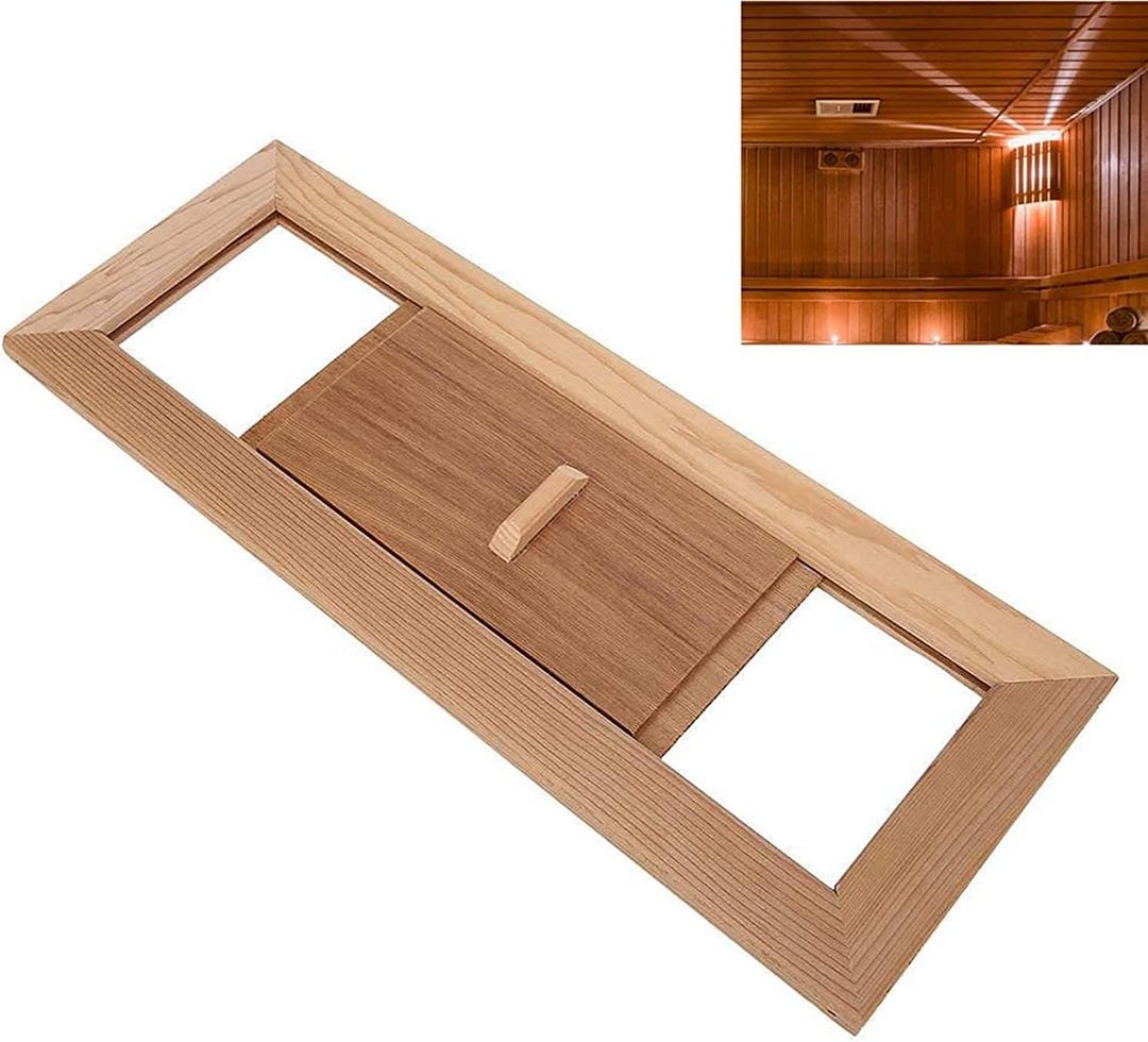 Air Ventilation Panel, Cedar Sauna Vent Cover Wood Adjustable Steam Room Air Vent Slab, Sauna Accessory, Used for Ventilation Plate In Steam Room, 13.4x5.1x0.4 Inch
