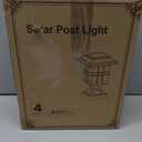 Solar Post Lights Outdoor Solar Cap Lights Deck Fence Cap for 4x4 5x5 6x6 Posts Patio Garden Courtyard Bright Decoration Fixture Waterproof Warm White Lighting Black (4Pack)