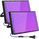 300W LED Black Lights for Glow Party, Halloween Black Light Flood Light IP65 Waterproof 395nm UV Blacklight Floodlight Purple BlackLights Spotlight Fluorescent UV Light Lamp for Decor (2 Pack)