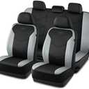 Skechers Memory Foam Seat Covers,Leather Car Seat Covers, Ultimate Comfort & Support Seat CoversFull Sets,Airbag Compatible, Automotive Universal Fit Most for SUVs, Vans, Sedans, Cars, Trucks,Gray