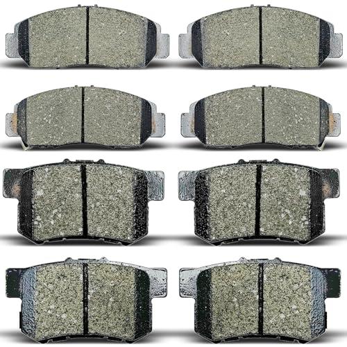 ALADICHE Front Rear Ceramic Disc Brake Pads For 2003 2004 2005 2006 2007 Honda Accord V6 (D537/D959)
