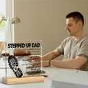 Fathers Day Stepped Up Dad Gifts from Stepdaughter Stepson Funny Stepdad Gifts Best Birthday Gift for Bonus Dad Acrylic Sign Decor 4 X 4 Inches