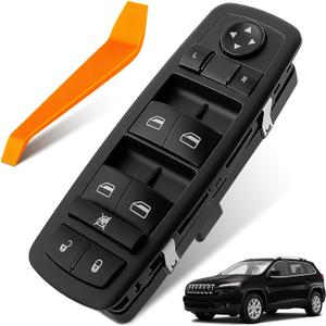 Power Window Switch Fit for Dodge Dart (2013-2016), Chrysler 200 (2015-2016), Jeep Cherokee (2014-2016) Front Driver Side, Replaces 68271203AB, 68271203AA