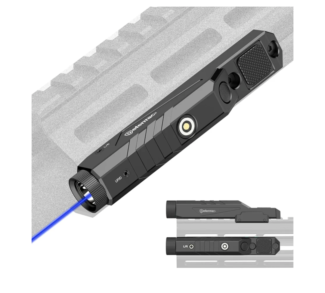 1600 Lumens Blue Laser Light Combo Compatible with M-Lok/Picatinny for Rifle, Weapon Light with with Momentary Strobe, Rechargeable