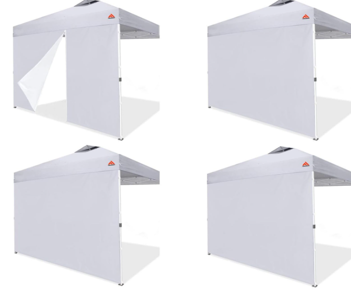 Light Grey SideWall for 10x10 Canopy Frame, 3 Pack SunWall and 1Pack Door Only, (with Zippers)