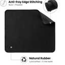 2 x ALOANES Mouse Pad with Stitched Edge, Non-Slip Rubber Base Mouse Mat for Laptop& Computer, Small Mouse Pad for Gamer, Office & Home, Black Square Mousepad 9.8''x 8.3''x 0.08''