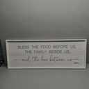 Bless the Food Before Us, the Family Beside Us, and the Love between us Framed Wall Art for Dining Room, 40''×15'' Holy Positive Religious Rustic Bible Verse for Christian God Jesus Christ Prayer