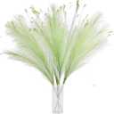 Green Pampas Grass Decor 4pcs 25 Inch Faux Pampas Grass Artificial Pampas for Boho Home Decor, Table Decorations Wedding Centerpieces & Vase Filler