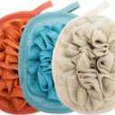 3 Pack Body Sponge Brushes Pouf Mesh Brush Shower Glove with Flower Bath Ball