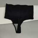 Tummy Control Thong Shapewear for Women High Waist Shaping Underwear Seamless Body Shaper Panties Girdle (Medium, #2 Black (Low Rise))