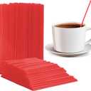 Prestee 2000 Count Red Coffee Stirrers - 5 Inch Plastic Stir Sticks for Hot and Cold Beverages - Disposable Coffee Straws for Drinks, Tea, and Cocktails - Bulk Slim Stirrer for Coffee and Bars