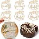 Jetec 20 Pieces Thanksgiving Plate Decor Wood Color Pumpkin Wood Cutouts Thankful Blessed Grateful Inspirational Letter Cutouts Place Cards Settings for Party Tablescape Plate Decor