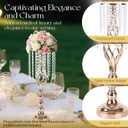 10 Pcs 21.6 Inch Crystal Flower Stand Gold Wedding Centerpieces Gold Flower Stand Vases Centerpiece Decorations for Wedding Party Reception Birthday Party Decor (L-21.6inch)