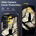 2 x for Galaxy S25 Plus Case with Slide Camera Cover,Heavy Duty Dual Layer Hybrid Shock Proof Protective Rugged Bumper Case for Samsung Galaxy S25 Plus 6.7" 2025,Cat and Moon