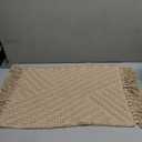 H.VERSAILTEX Waffle Bath Mat Super Absorbent Boho Bath Mat Non Slip Bath Rugs for Bathroom Floor Machine Washable Dry Fast Bathroom Rugs with Handmade Tassels, 2 Pack, 24" x 36" and 20" x 32", Irish Cream
