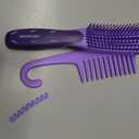 Detangle Hair Brush Comb Set for Adults Kids Kinky Curly Wavy Wet Dry Hair Afro American Type 3a-4c, Comfortable Grip(Purple)