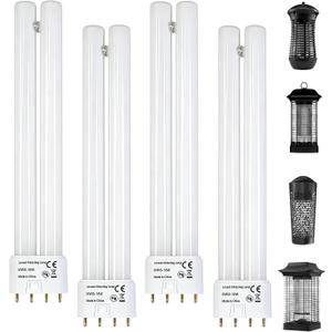 4-Pack 2G11 18W Replacement Bulbs , 4-Pin H-Shaped Twin Tube Plug-in CFL, Compatible with Livin Well Compatible with Black+Decker Compatible with Sahara Sailor, for Indoor Outdoor Lighting Fixtures