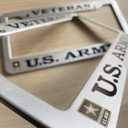 2 PCS for US Army Veteran License Plate Frames,Matte Black Aluminum Veteran License Plate Holder License Plate