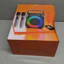 Karaoke Machine, Portable Bluetooth Speaker with 2 Wireless Microphones for Adults & Kids with Lights, Karaoke Microphone with PA System Supports USB/TF/FM/AUX for Home Party Home System Packages (Black)