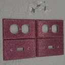 4 Pcs Shiny Rhinestones Wall Plate Light Switch Cover Outlet Covers Wall Plate Cover Light Switch Decorative Bling for Home Ornaments(Pink)