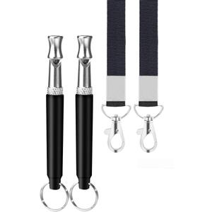 2 Pack Dog Whistle, Dog Whistle to Stop Barking Neighbors Dog, Adjustable Ultrasonic Silent Dog Whistle, Professional Recall Dog Training Whistles, with Lanyard (Black)