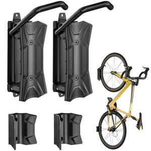 monTEK Heavy Duty Bike Wall Mount, Swivel Bike Wall Hanger Holds Up to 77lbs, Space-Saving Bike Rack Garage, Bike Storage for Bedroom Home Office, 2 Pack