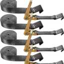 DAJAVE 4 Pack Flat Hook Ratchet Straps-2 Inch Ratchet Straps Heavy Duty 20ft Tie Down Straps Ratchet-10000 LBS Break Strength -Cargo Ratchet Strap for Moving, Flatbed, Truck, Trailers, Black