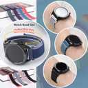 20mm Nylon Band for Samsung Galaxy Watch 7/ 6/ 5/ 4/ FE 40mm 44mm/ active 2/ Galaxy Watch 5 Pro 45mm/ 4 Classic 42mm 46mm/ Galaxy 6 Classic 43mm 47mm, 6 Pack Fabric Wristband Sport Loop Strap for Women Men