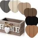 Patelai Set of 6 Wooden Heart Coasters House Warming Gifts New Home White Elephant Gifts for Adults Funny Farmhouse Coasters with Holder for Coffee Table Protection Decoration (Home, Brownish Black)