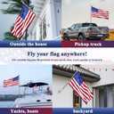PHITRIC Flag Pole, Tangle Free Spinning Stainless Steel Rustproof Flagpole for 3x5 Sports Fan Outdoor Flags for Outside House (Silver, 5FT, Without Bracket)