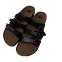SM NEW YORK  Black three buckle Sandals SIZE 10