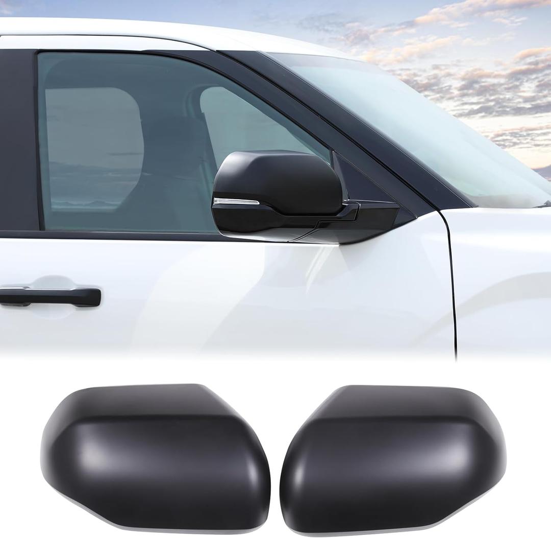 Car Door Rear View Mirror Cover Trim Compatible with Toyota Tundra/Sequoia 2022-2025 Exterior Side Rearview Mirror Housing Cap Protective Cover Accessories, Only Fit With Turn Signal Lights Version (Matte Black)