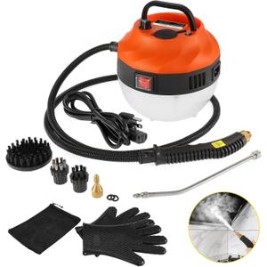Dyna-Living Handheld Steam Cleaner 2500W Steam Cleaner for Cleaning Portable High Pressure Car Steamer 1.4L Large Water Tank Electric Steamer Cleaner Machine for Auto Detailing (Orange)