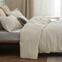 Bedsure Duvet Cover Full Size - Soft Double Brushed Bedding Set for Kids & Adults, Zipper Closure, 3 Pieces, Includes 1 Duvet Cover (80"x90") & 2 Pillow Shams, NO Comforter, Linen