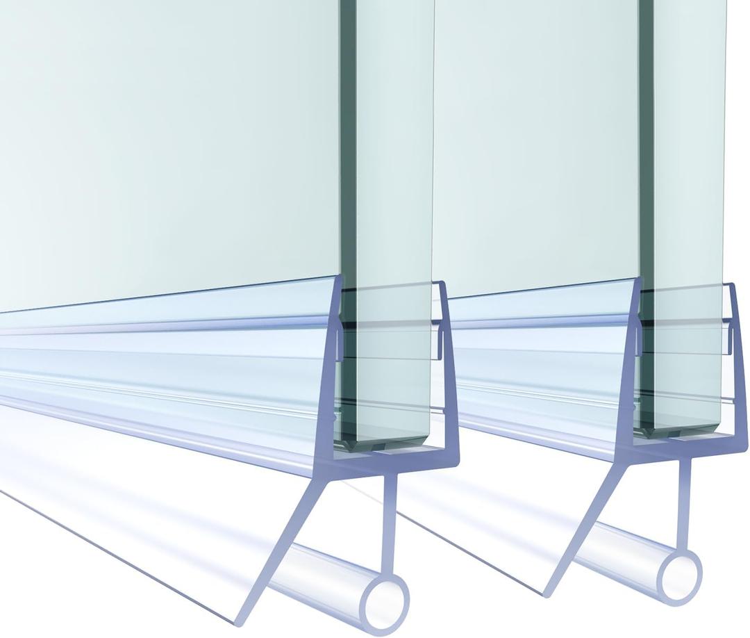 Shower Door Bottom Seal,2 PCS 1/4" X 36" Shower Door Sweep for 1/4 Inch Glass,Frameless Glass Door Seal Strip to Seal 11mm Gap - Stop Shower Leaks and Create a Water Barrier