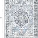 Area Rug 57, Vintage Boho Rug,Ultra-Soft Low Pile, Washable, Non Slip,Stain Resistant Printed Carpet for Living Room Bedrooms Playroom Office Kitchen, Light Blue