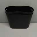 Small Trash Can Plastic Bathroom Wastebasket 3.2 Gallon Slim Garbage Container Bin with Handle for Home Kitchen Bathroom Bedroom Office, 2 Pack (Black)