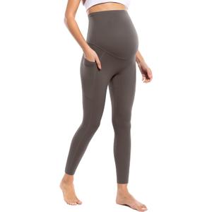 POSHDIVAH Maternity Workout Leggings with Pockets Ultra Soft Yoga Pants (S)