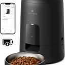 PETLIBRO Automatic Cat Feeder, Wi-Fi Rechargeable Cats Food Dispenser Battery-Operated with 30-Day Life, AIR 2.4G Wi-Fi Timed Pet Feeder for Cats & Dogs, 2L Auto Cat Feeder, Black (2L-with WiFi)