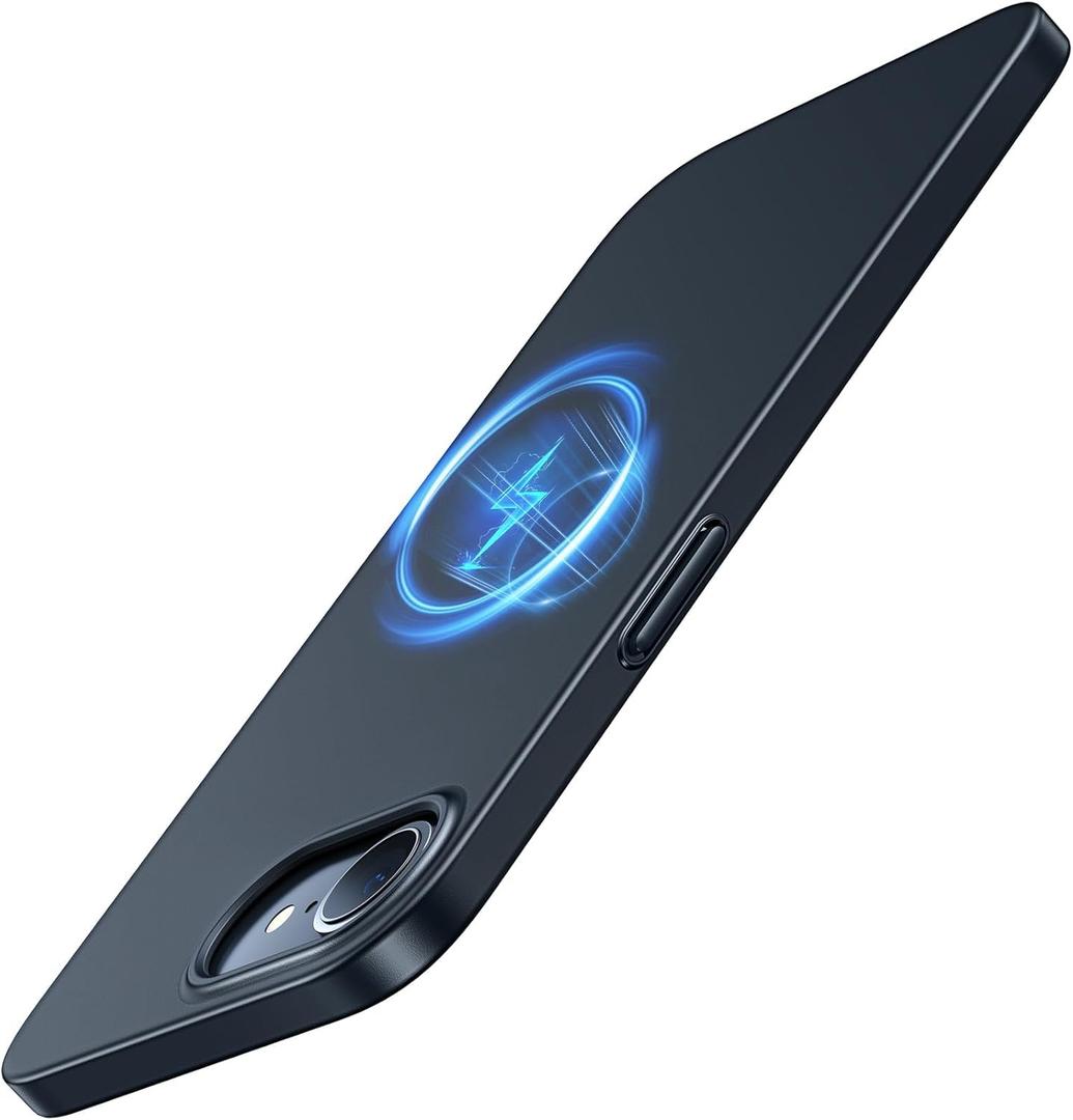 TORRAS Magnetic Slim Fit for iPhone 17e Case for iPhone 16e Case, Ultra-Thin & Fit for MagSafe, Lightweight Matte Anti-Scratch Hard PC Cover Case for iPhone 16e/17e Phone Case 6.1 inch, Black