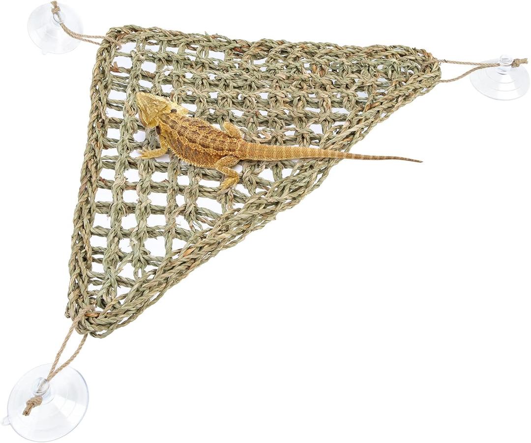 Niteangel Bearded Dragon Hammock Reptile Lounger for Chameleon, Lizards, Gecko, Snakes, Lguana Reptiles, Geckos (Triangle 17'' x 12.5'')