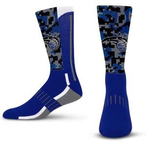 2 x For Bare Feet NBA Unisex Kids Nba Digi Mashup Crew Sock Youth (Blue, One Size)